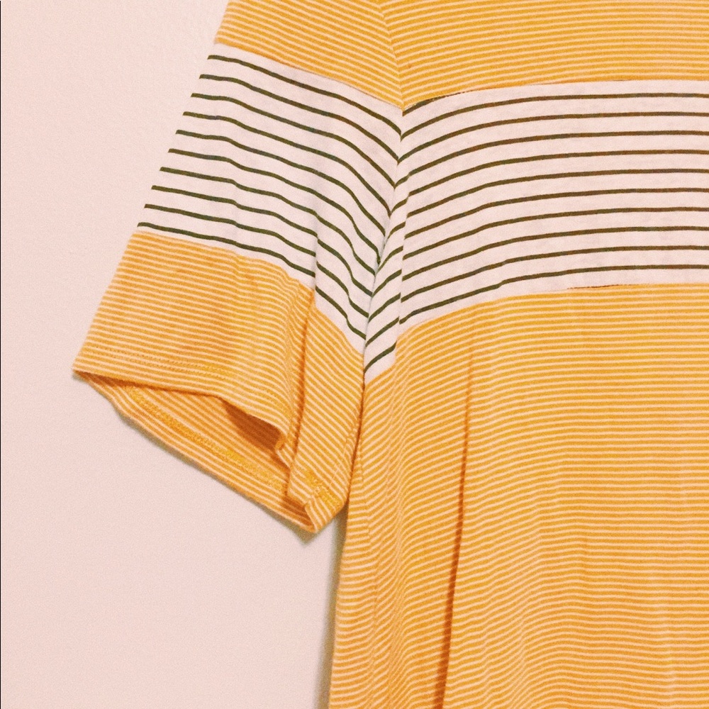 cute yellow striped short sleeve shirt